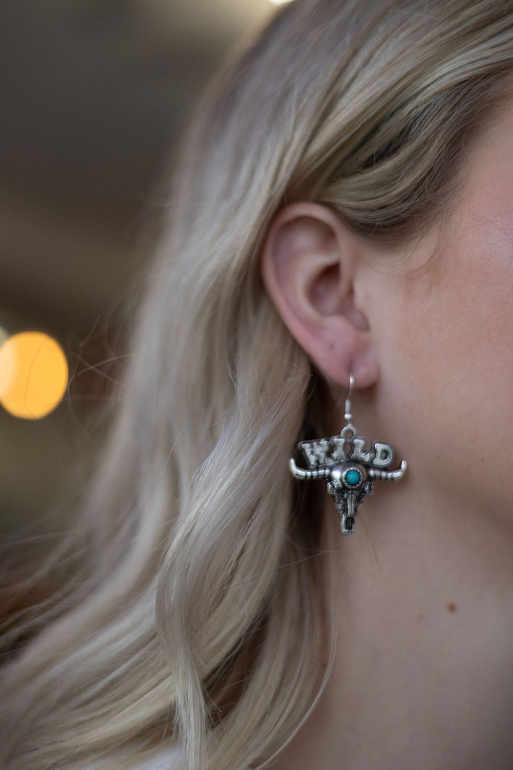 Wild Western Bull Skull Dangle Earrings — Edgy 1½" Drop - Rooted & Reckless Co.