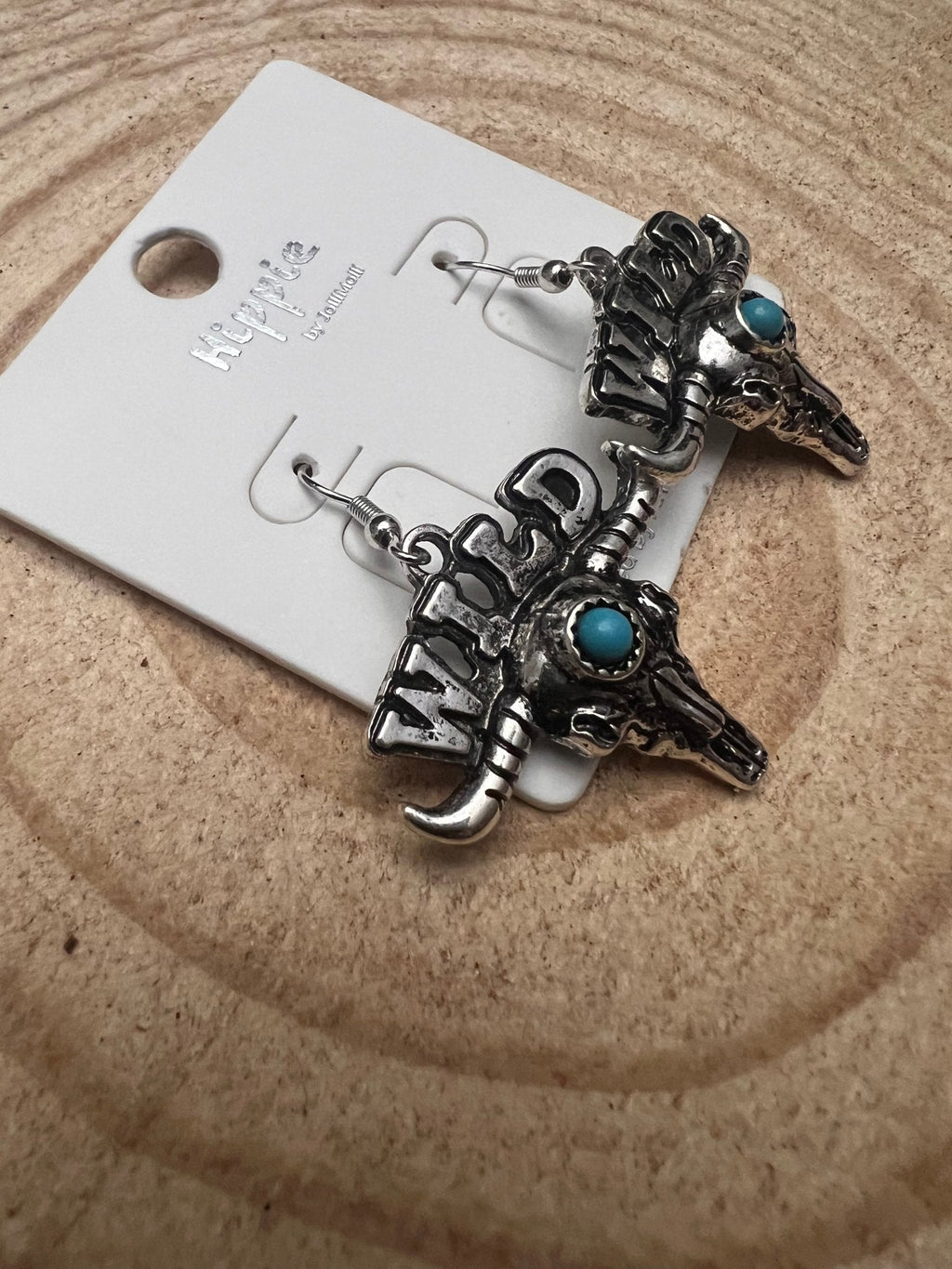 Wild Western Bull Skull Dangle Earrings — Edgy 1½" Drop - Rooted & Reckless Co.