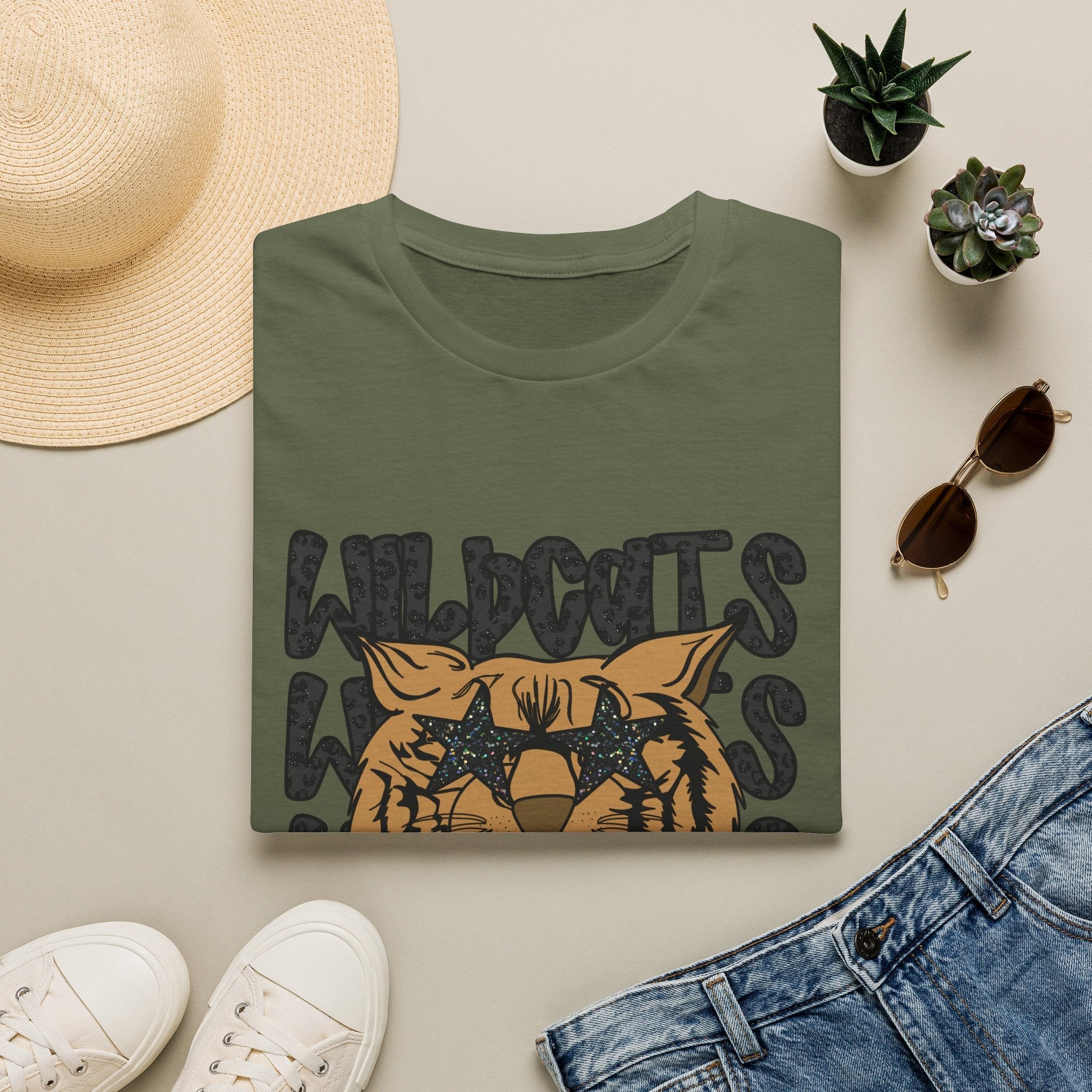 Wildcats Graphic T-Shirt — Vintage Tiger Mascot School Spirit Tee - Rooted & Reckless Co.