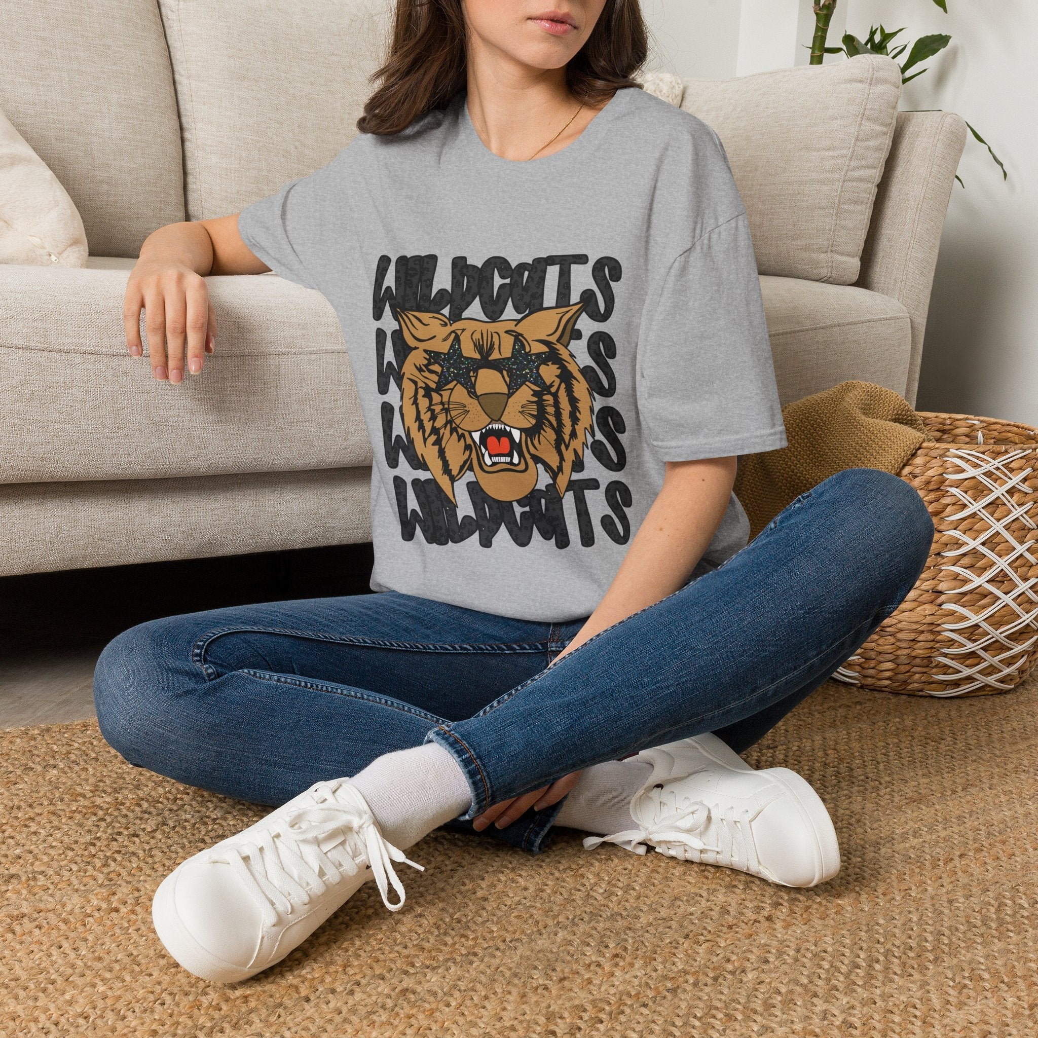 Wildcats Graphic T-Shirt — Vintage Tiger Mascot School Spirit Tee - Rooted & Reckless Co.