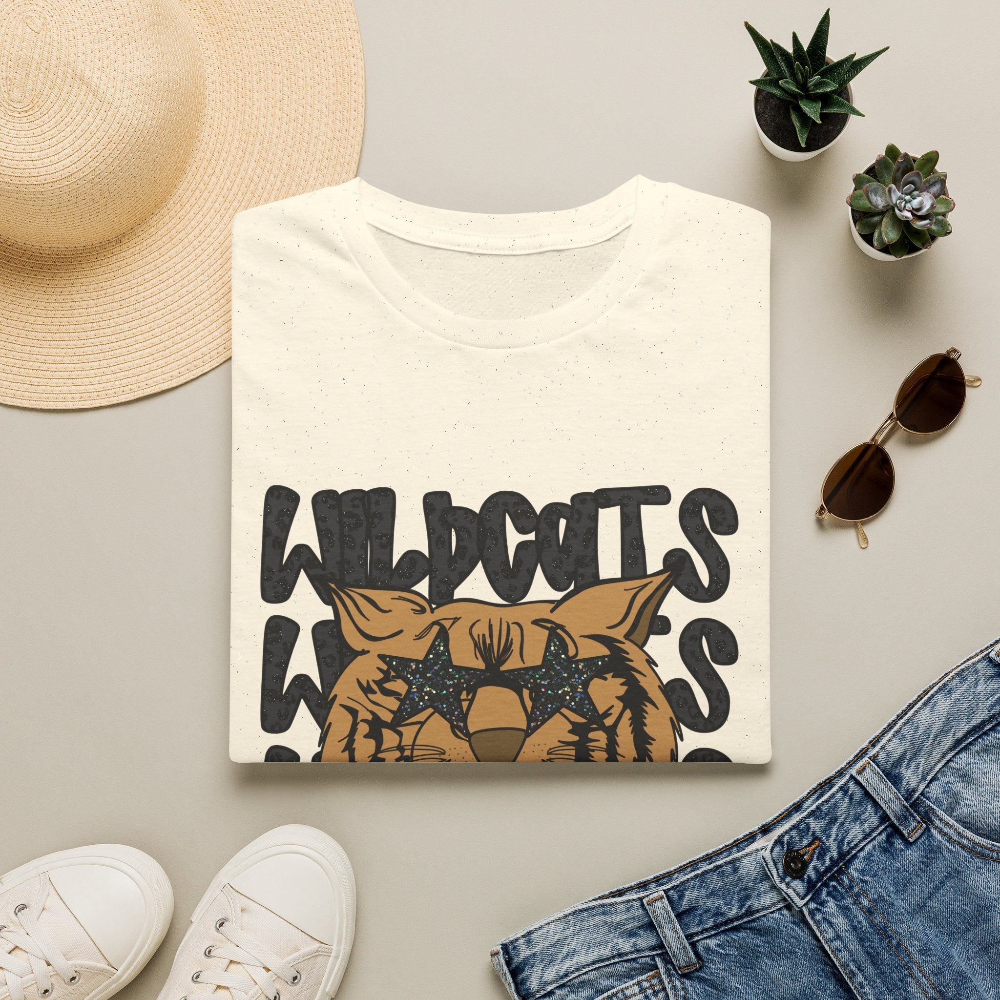 Wildcats Graphic T-Shirt — Vintage Tiger Mascot School Spirit Tee - Rooted & Reckless Co.