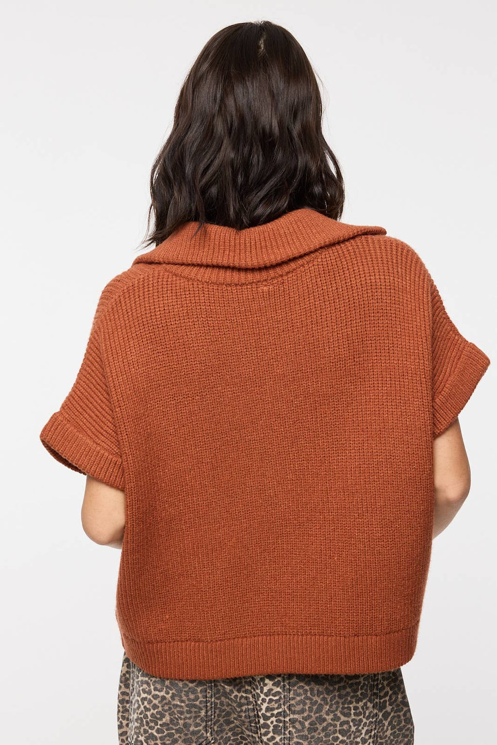 Wishlist Apparel Rust Half-Zip Pullover Western Sweater — Short Sleeve with Classic Collar Relaxed Fit - Rooted & Reckless Co.