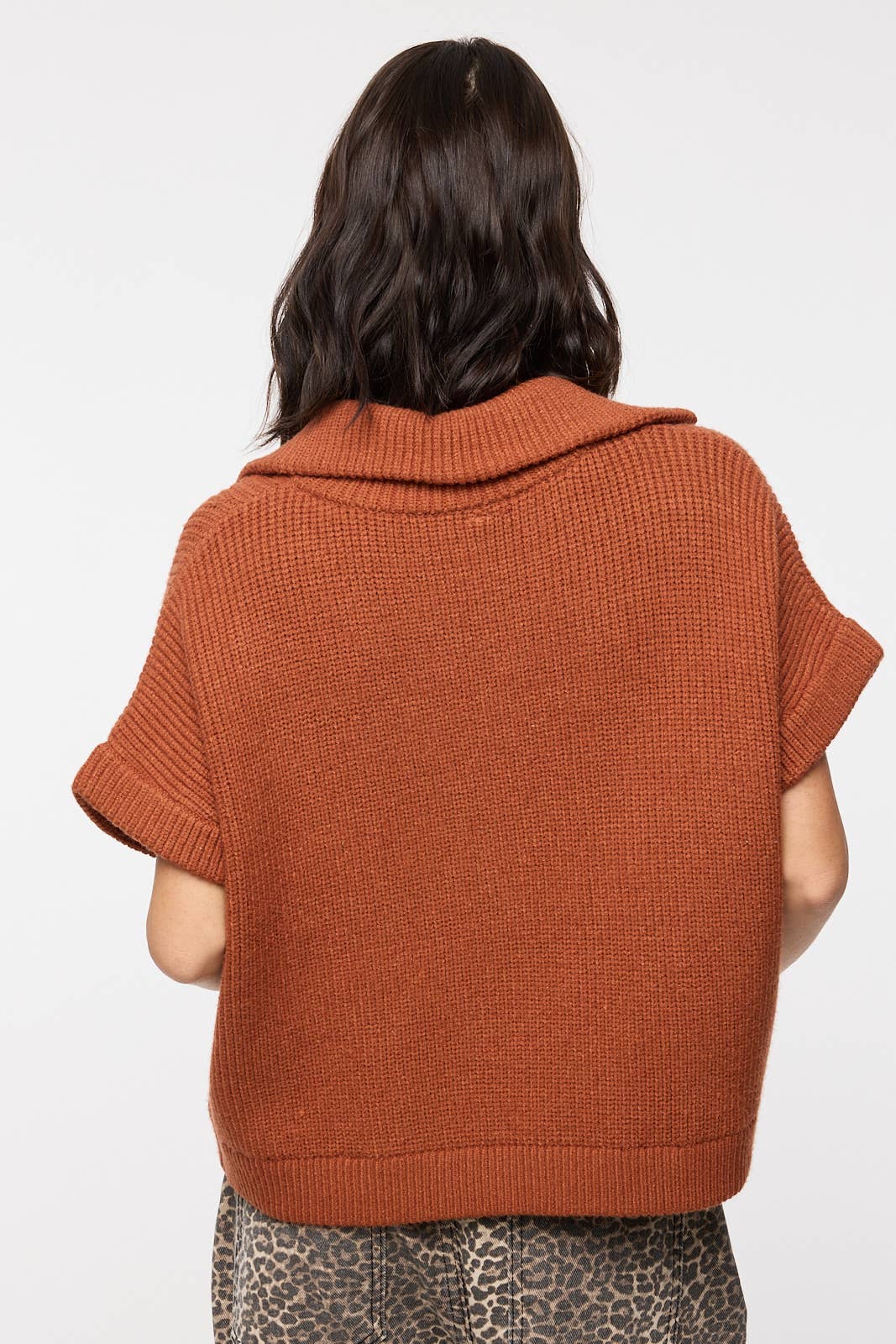 Wishlist Apparel Rust Half-Zip Pullover Western Sweater — Short Sleeve with Classic Collar Relaxed Fit - Rooted & Reckless Co.