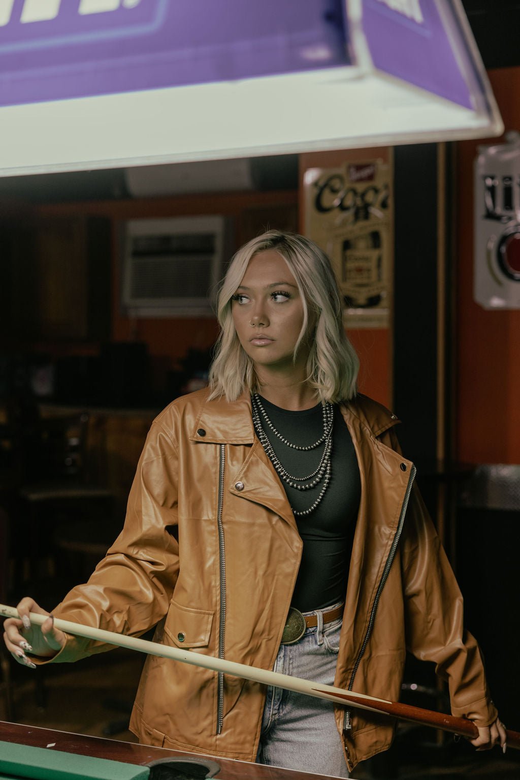 With Love, Molly "Ollie" Oversized Vegan Leather Western Moto Jacket — Matte Finish Relaxed Fit with Side Zipper Pockets (medium and large remain) - Rooted & Reckless Co.