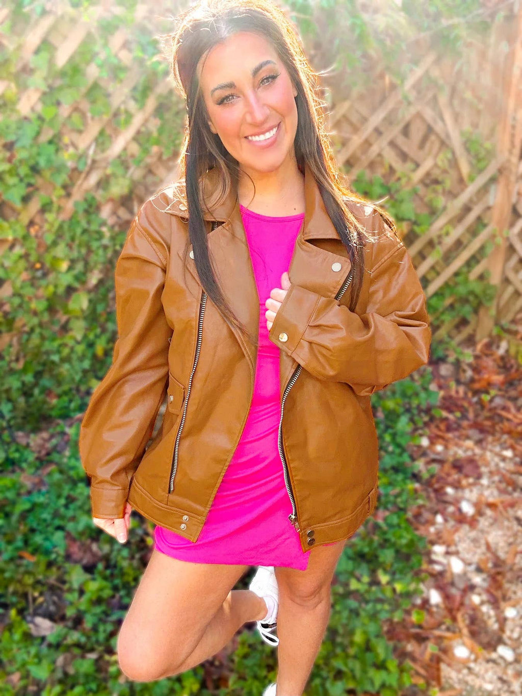 With Love, Molly "Ollie" Oversized Vegan Leather Western Moto Jacket — Matte Finish Relaxed Fit with Side Zipper Pockets (medium and large remain) - Rooted & Reckless Co.