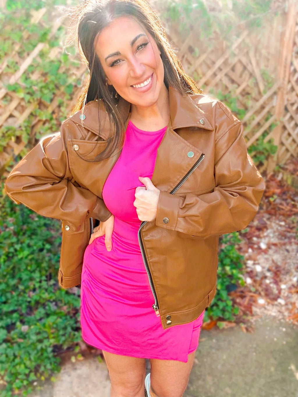 With Love, Molly "Ollie" Oversized Vegan Leather Western Moto Jacket — Matte Finish Relaxed Fit with Side Zipper Pockets (medium and large remain) - Rooted & Reckless Co.