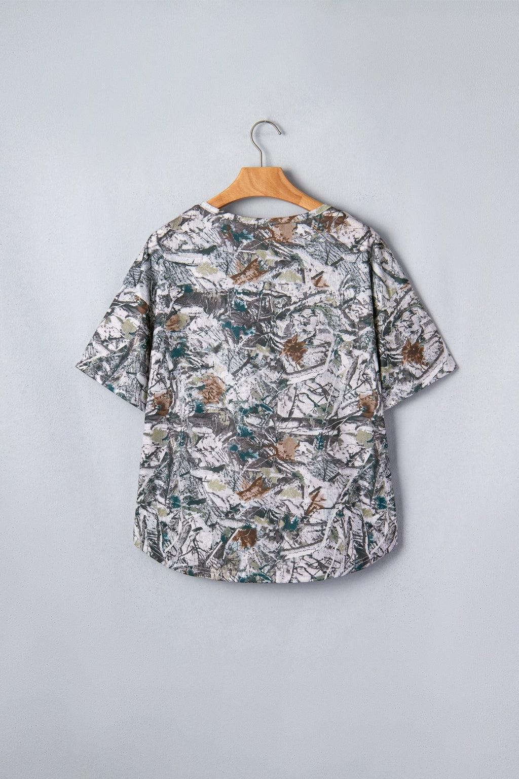 Woodland Camo Henley Tunic T-Shirt - Rooted & Reckless Co.