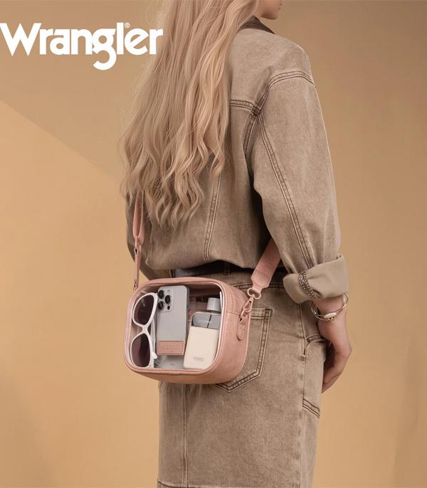 Wrangler Western Clear Stadium Crossbody Bag — Game-Day-Ready Western Statement (Brown) - Rooted & Reckless Co.