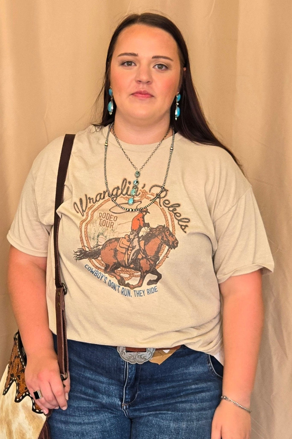"Wranglin' Rebels" Western Graphic Tee — Jerzee 50/50 Sublimation Print Western Statement - Rooted & Reckless Co.
