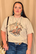 "Wranglin' Rebels" Western Graphic Tee — Jerzee 50/50 Sublimation Print Western Statement - Rooted & Reckless Co.