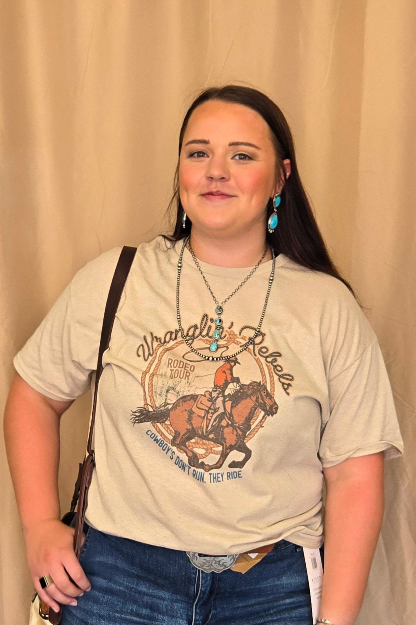 "Wranglin' Rebels" Western Graphic Tee — Jerzee 50/50 Sublimation Print Western Statement - Rooted & Reckless Co.