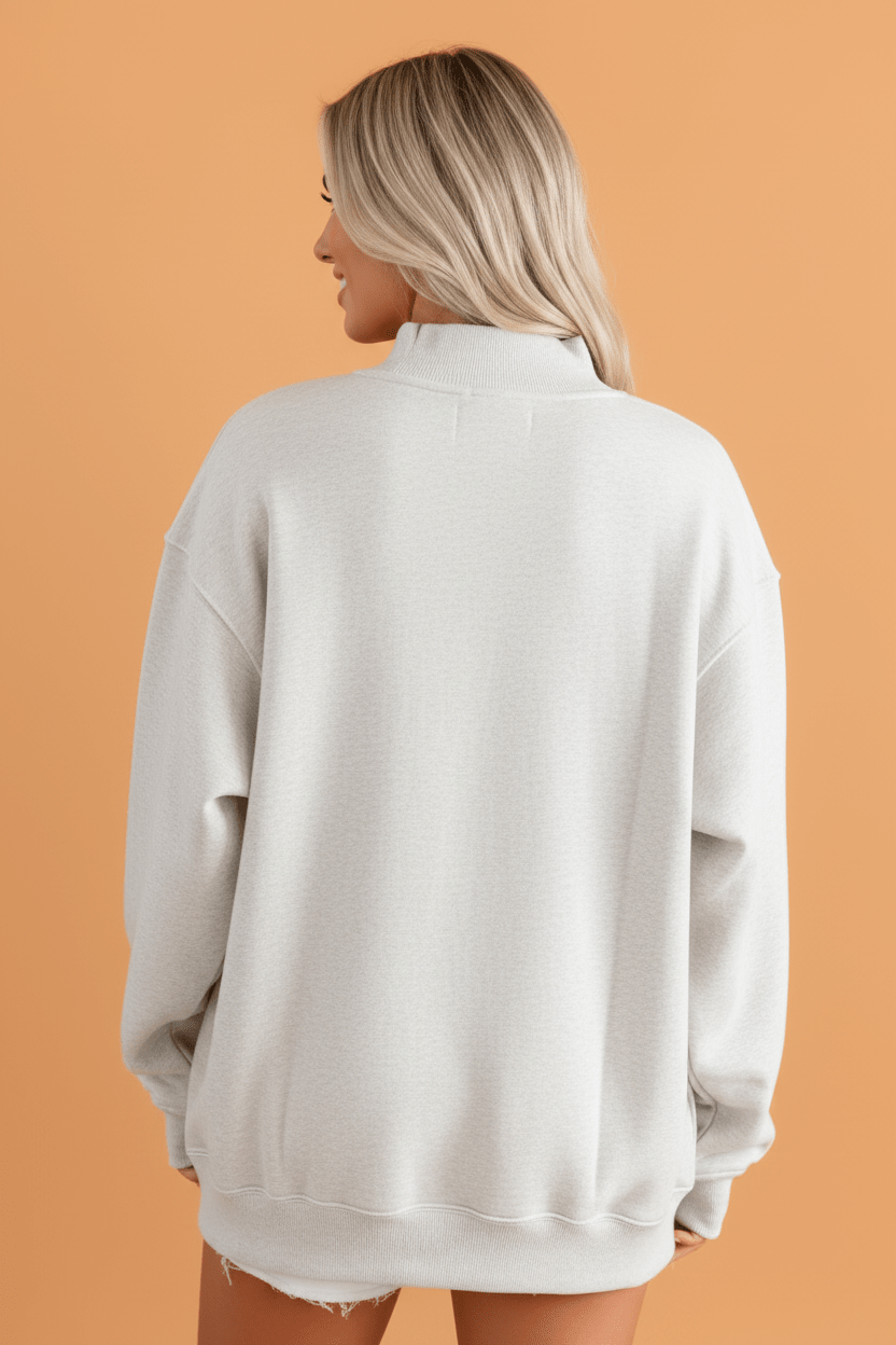WWJD Embroidered Patchwork Mock Neck Sweatshirt - Rooted & Reckless Co.
