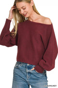 Zenana Boat Neck Balloon Sleeve Sweater - Rooted & Reckless Co.