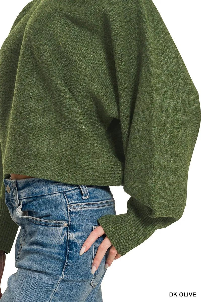 Zenana Boat Neck Balloon Sleeve Sweater - Rooted & Reckless Co.