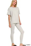 Zenana Brushed Dty Microfiber Short Sleeve Top and Pants Loungewear Set - Rooted & Reckless Co.