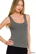 Zenana Double Layered Double Scoop Tank Top - Rooted & Reckless Co.