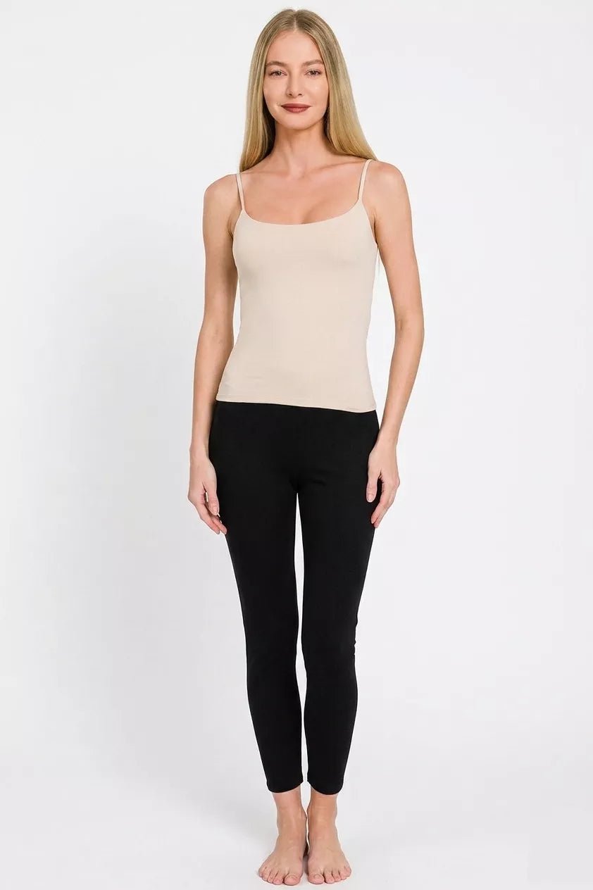 Zenana Double Layered Round Neck Spaghetti Cami - Rooted & Reckless Co.