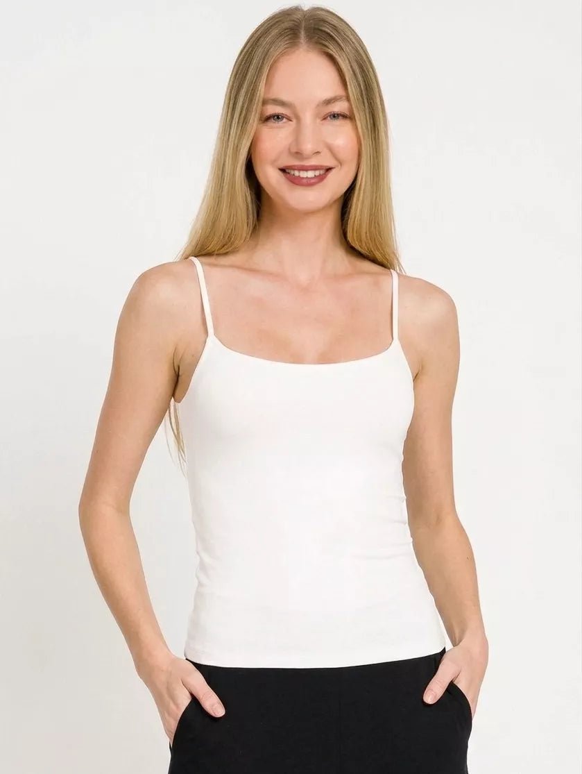 Zenana Double Layered Round Neck Spaghetti Cami - Rooted & Reckless Co.