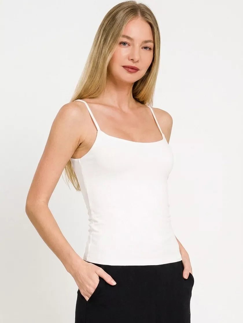 Zenana Double Layered Round Neck Spaghetti Cami - Rooted & Reckless Co.