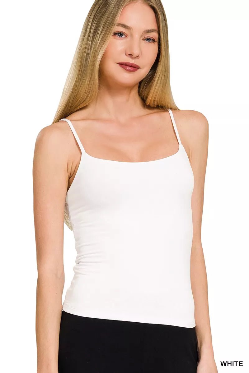 Zenana Double Layered Round Neck Spaghetti Cami - Rooted & Reckless Co.