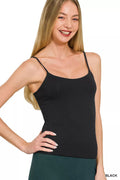 Zenana Double Layered Round Neck Spaghetti Cami - Rooted & Reckless Co.