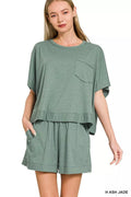 Zenana Exposed Seam Boxy Top & Shorts Set - Rooted & Reckless Co.