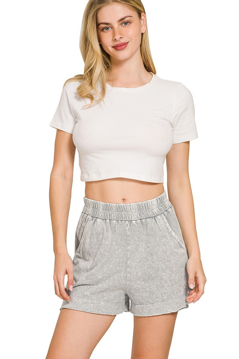 Zenana Halo Snow Washed Boxy Top & Shorts Set - Rooted & Reckless Co.