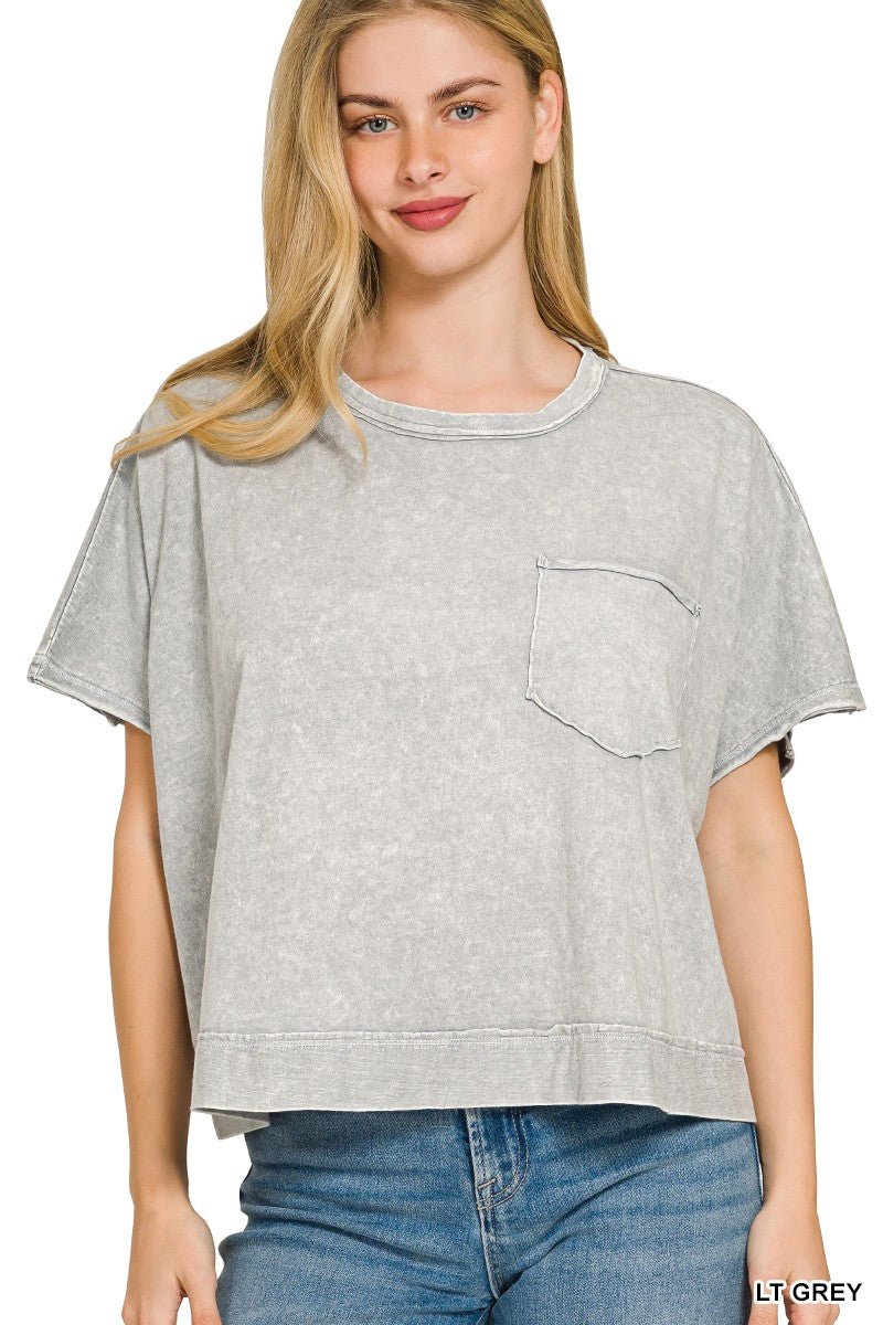 Zenana Halo Snow Washed Boxy Top & Shorts Set - Rooted & Reckless Co.