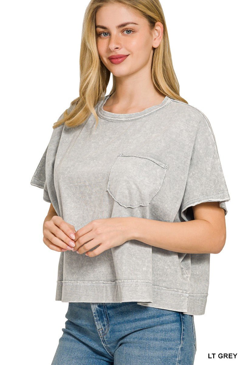 Zenana Halo Snow Washed Boxy Top & Shorts Set - Rooted & Reckless Co.