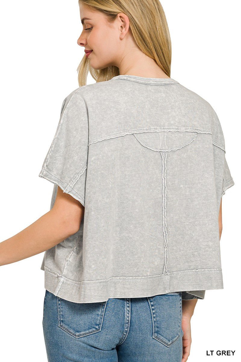 Zenana Halo Snow Washed Boxy Top & Shorts Set - Rooted & Reckless Co.