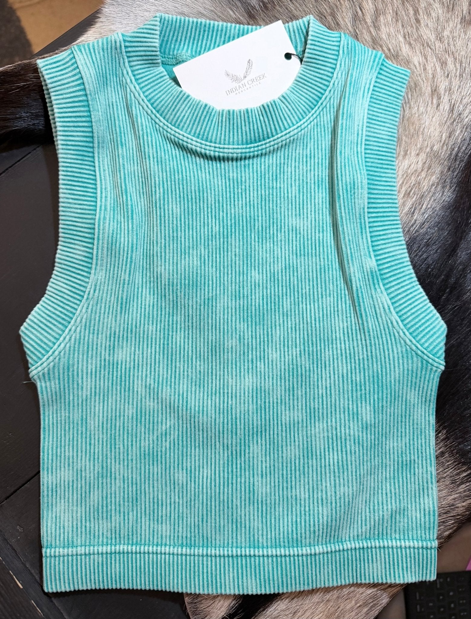 Zenana Mineral Wash Ribbed Tank - Rooted & Reckless Co.