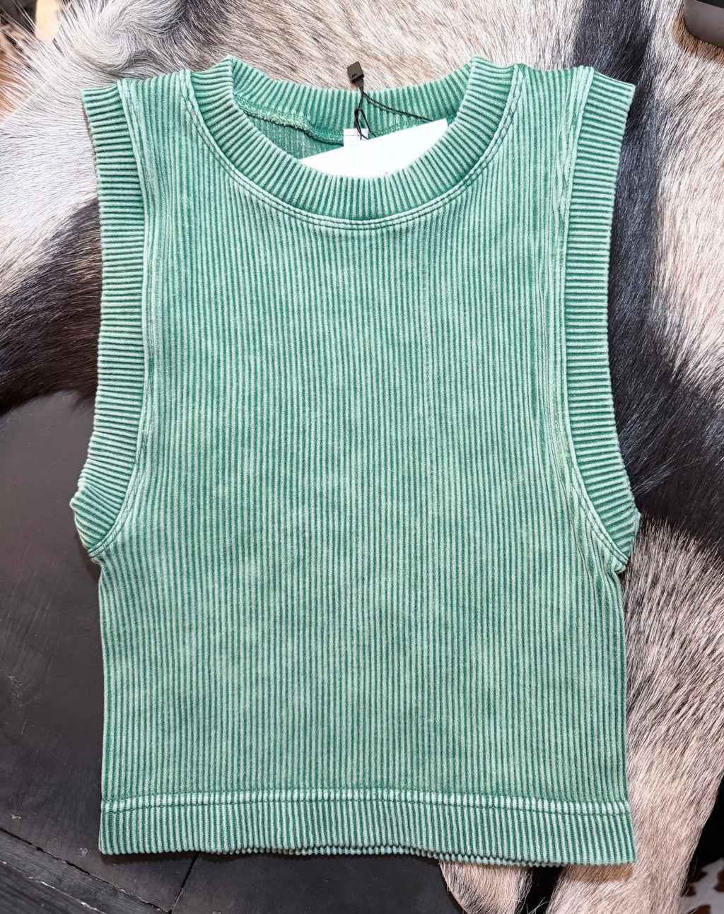 Zenana Mineral Wash Ribbed Tank - Rooted & Reckless Co.