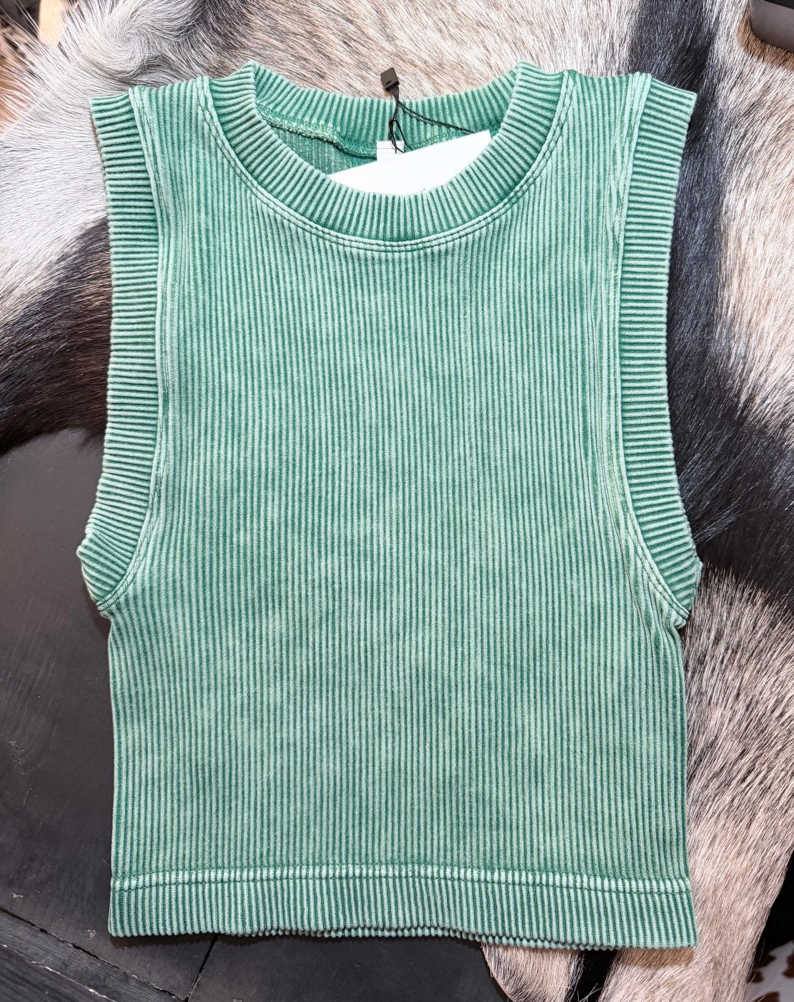 Zenana Mineral Wash Ribbed Tank - Rooted & Reckless Co.