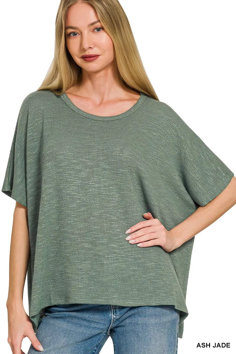 Zenana Oversized Slub Hacci Top - Rooted & Reckless Co.