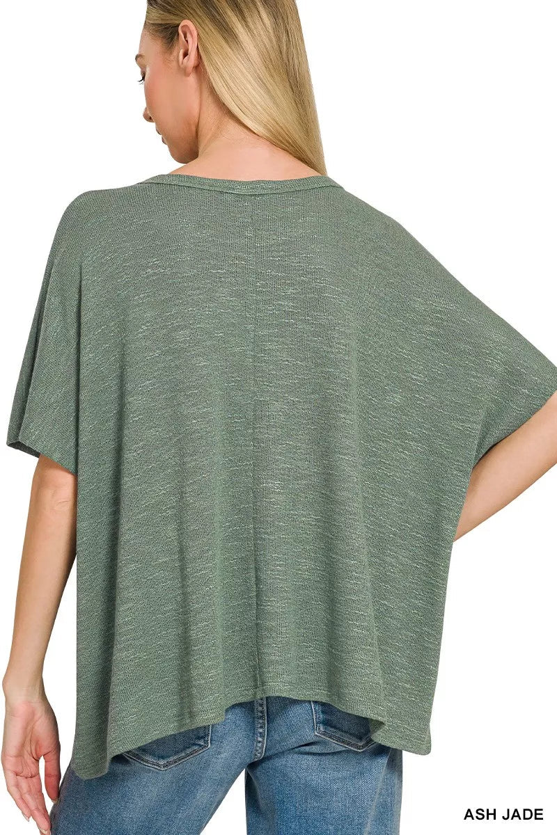 Zenana Oversized Slub Hacci Top - Rooted & Reckless Co.