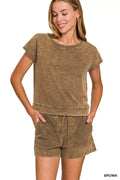Zenana Premium Cotton Washed Sleeveless Top & Shorts Set - Rooted & Reckless Co.