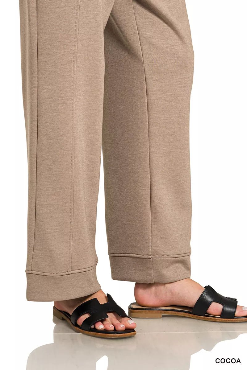 Zenana Scuba 3/4 Sleeve Pullover & Pants Set - Rooted & Reckless Co.