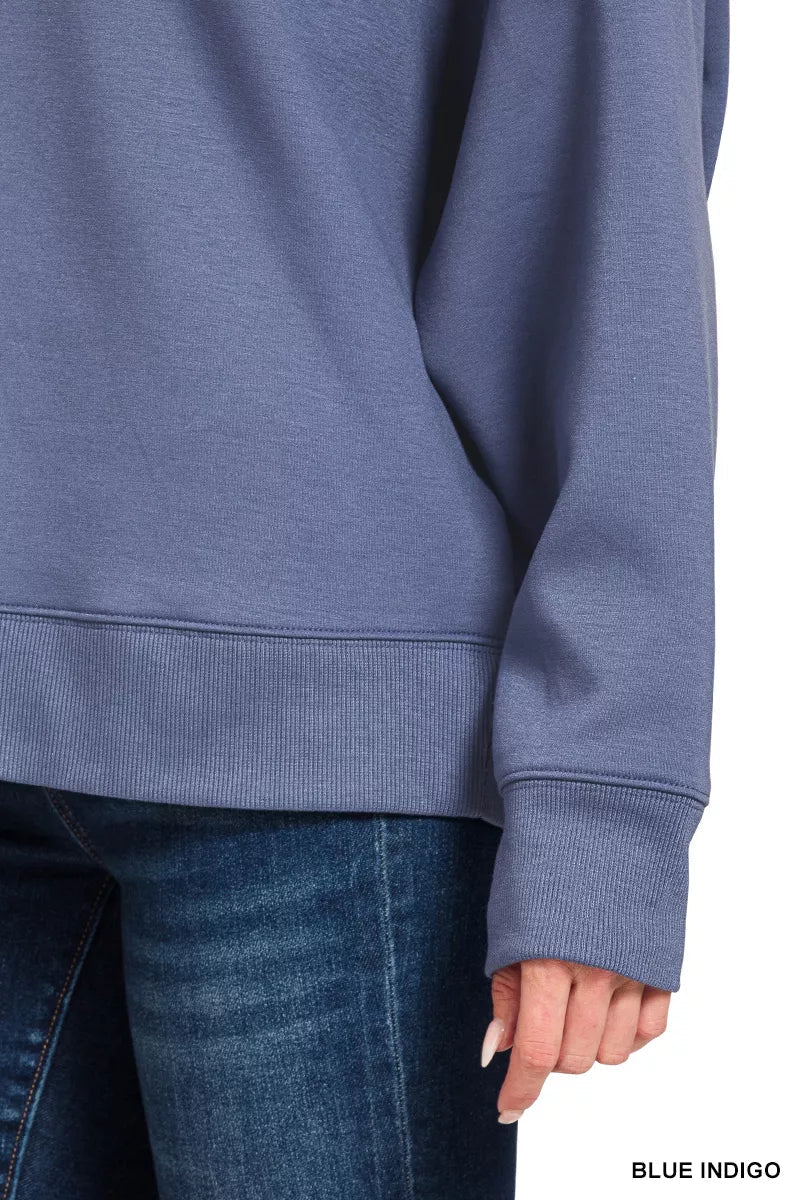 Zenana Scuba Collared Pullover & Center Seam Pants Set - Rooted & Reckless Co.