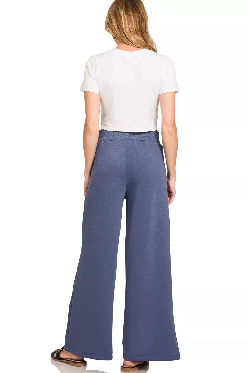 Zenana Scuba Collared Pullover & Center Seam Pants Set - Rooted & Reckless Co.