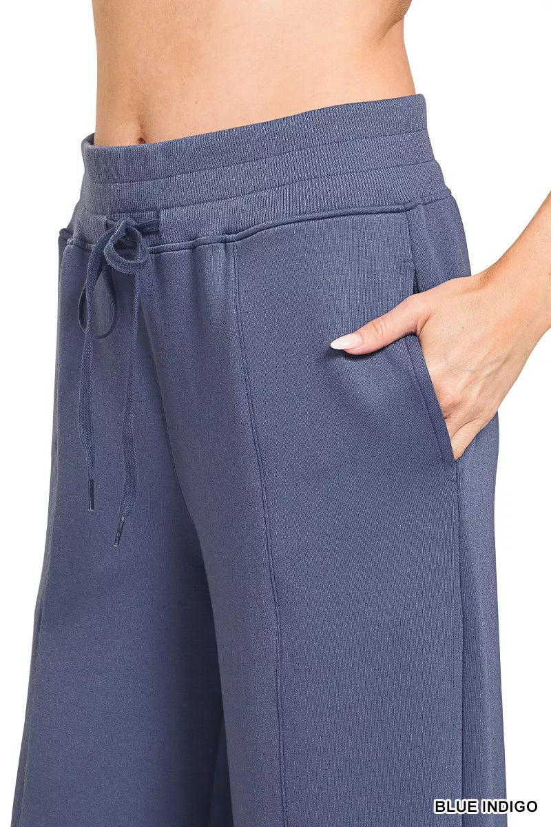 Zenana Scuba Collared Pullover & Center Seam Pants Set - Rooted & Reckless Co.