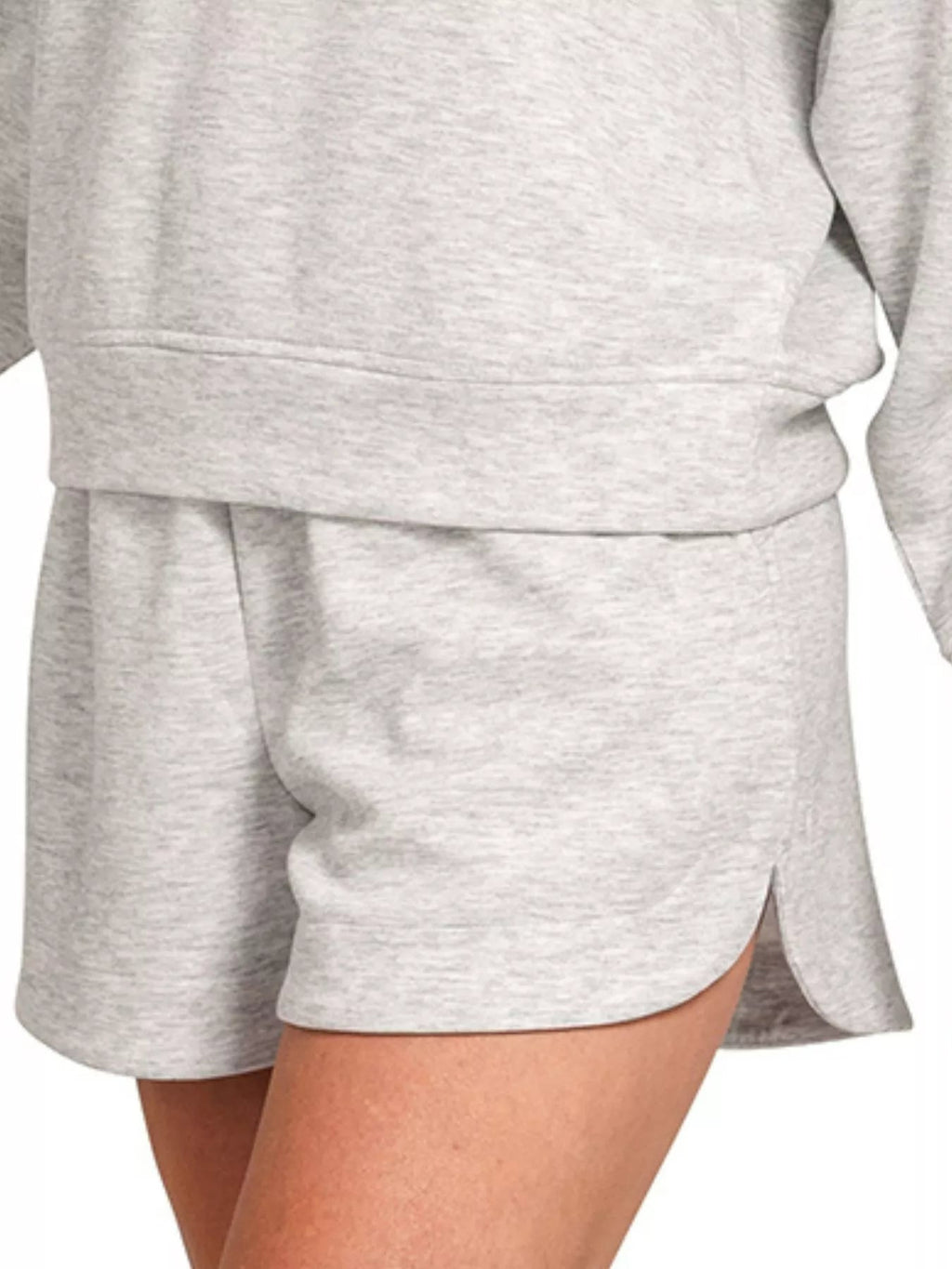 Zenana Scuba Long Sleeve Sweatshirt and Shorts Set - Rooted & Reckless Co.