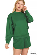 Zenana Scuba Long Sleeve Sweatshirt and Shorts Set - Rooted & Reckless Co.
