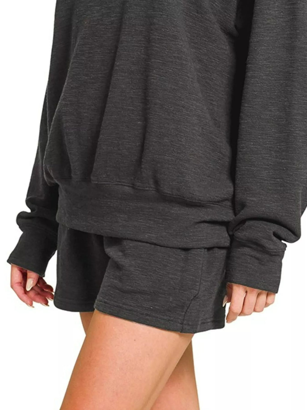 Zenana Slub Long Sleeve Top and Shorts Set - Rooted & Reckless Co.