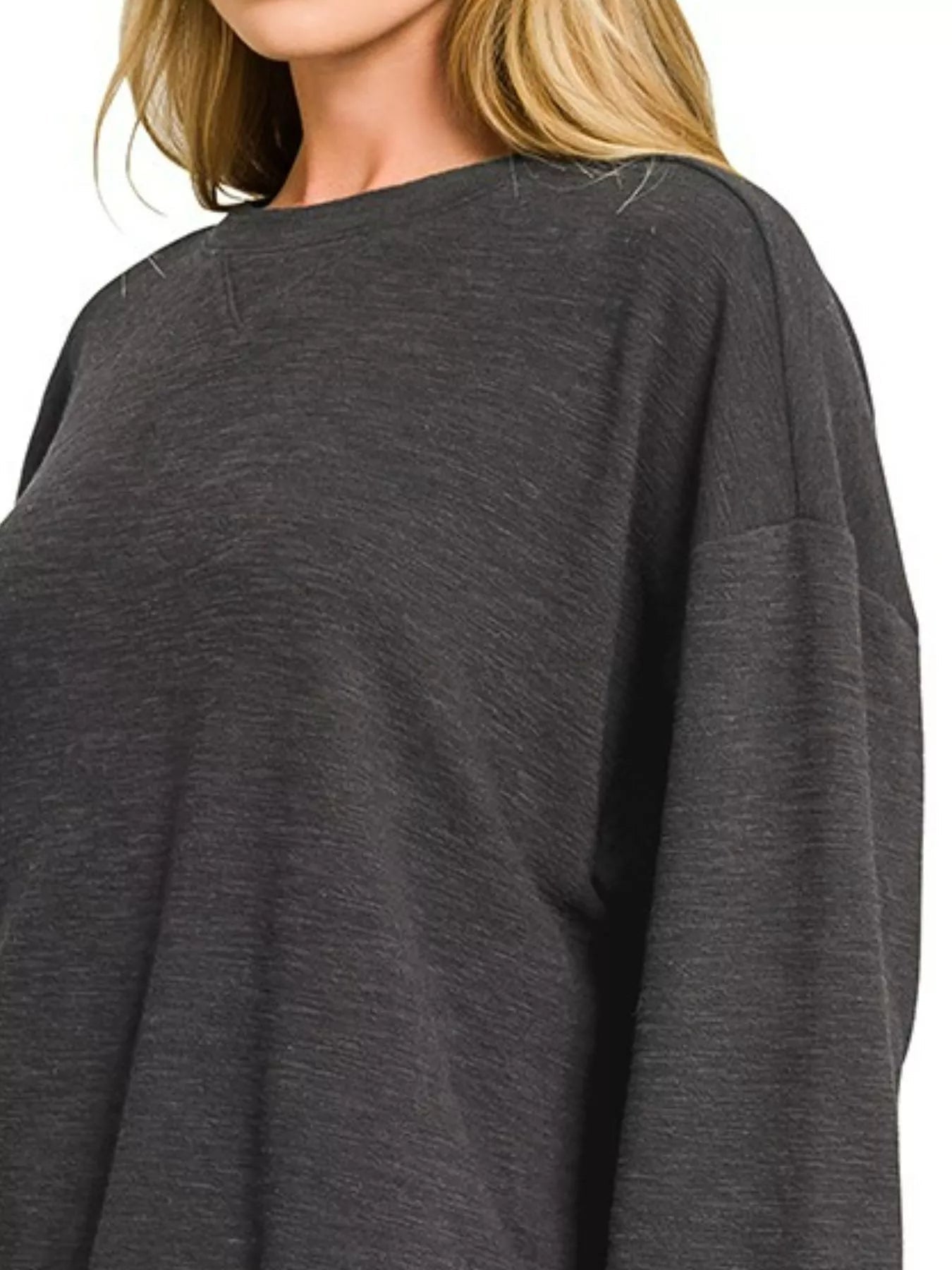 Zenana Slub Long Sleeve Top and Shorts Set - Rooted & Reckless Co.
