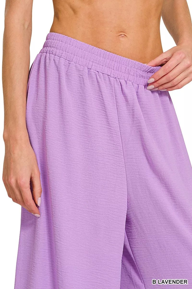 Zenana Woven Airflow Twisted Top & Wide Leg Pants Set - Rooted & Reckless Co.